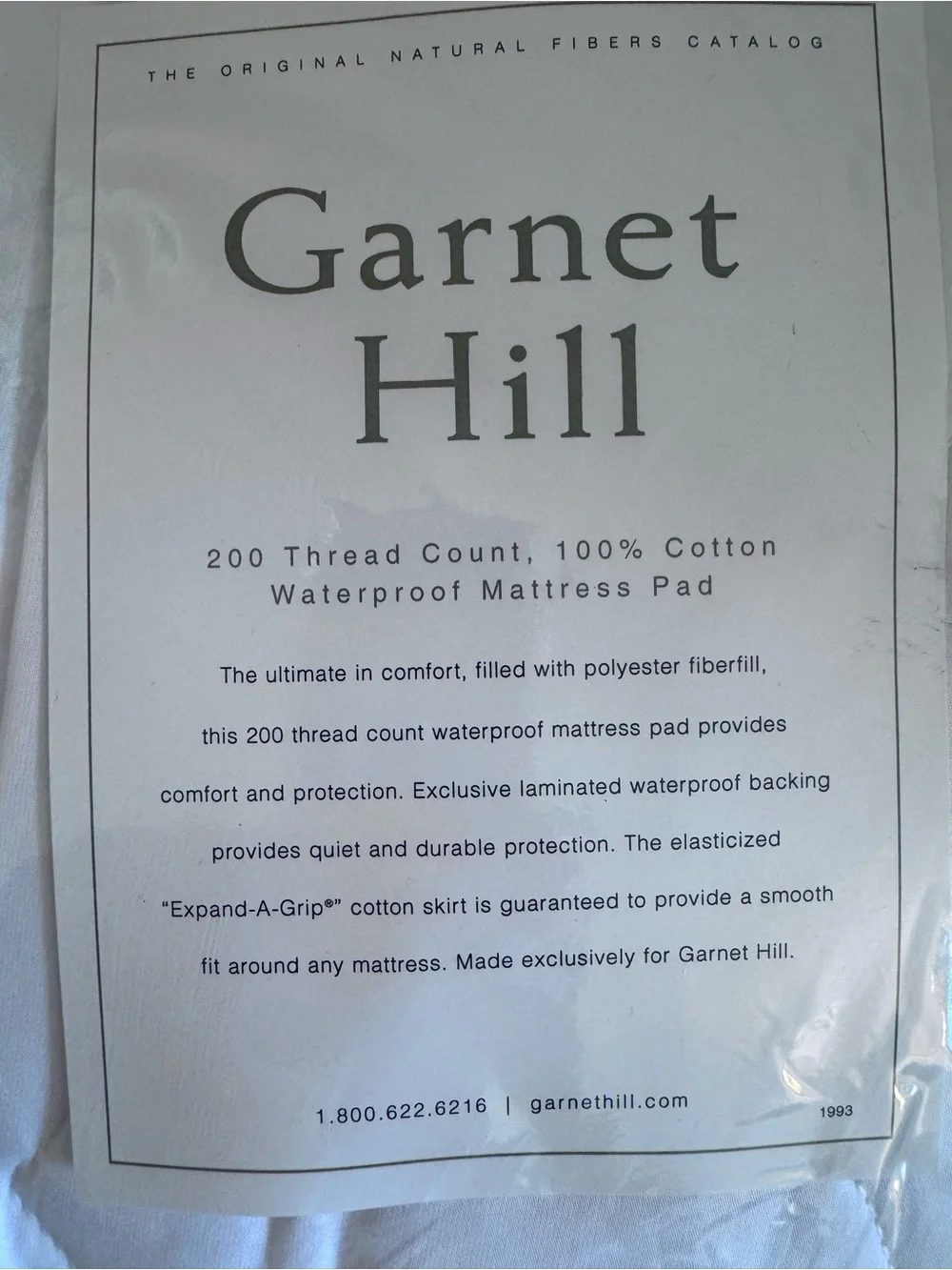 Garnet Hill Twin White Quilted Waterproof Mattress Pad